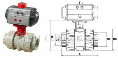 氣動(dòng)PP球閥結(jié)構(gòu)圖