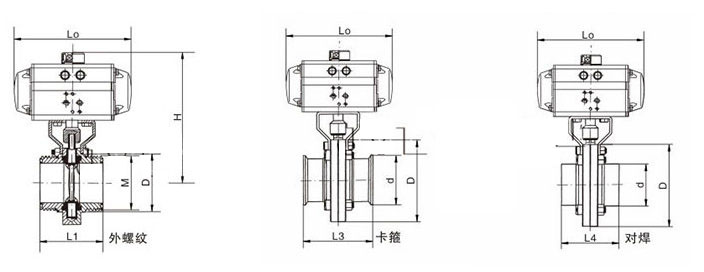 氣動(dòng)衛(wèi)生級(jí)蝶閥結(jié)構(gòu)圖